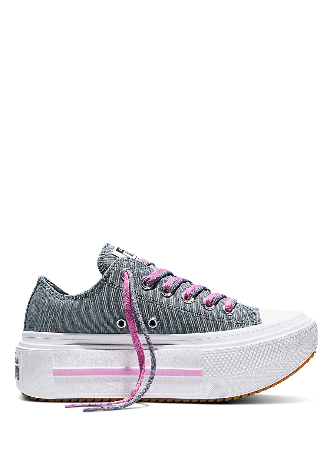 Converse Chuck Taylor All Star Double Stack Platform Gri Unisex Sneaker