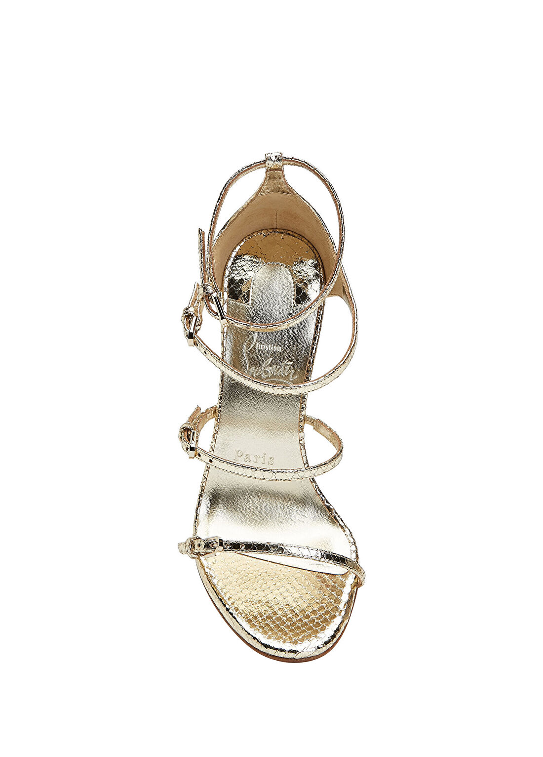 Christian Louboutin Millenium Gold Kadın Deri Sandalet görsel 4