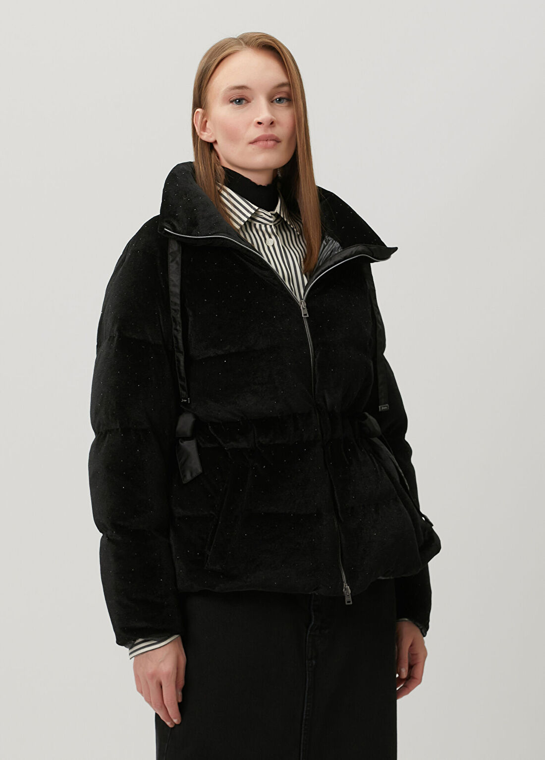 Herno Siyah Taşlı Puffer Mont