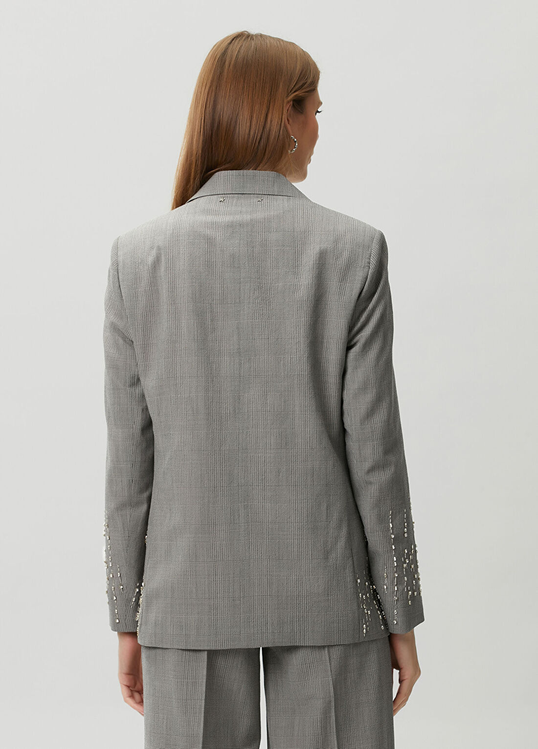 Golden Goose Gri Taş İşlemeli Yün Blazer görsel 4