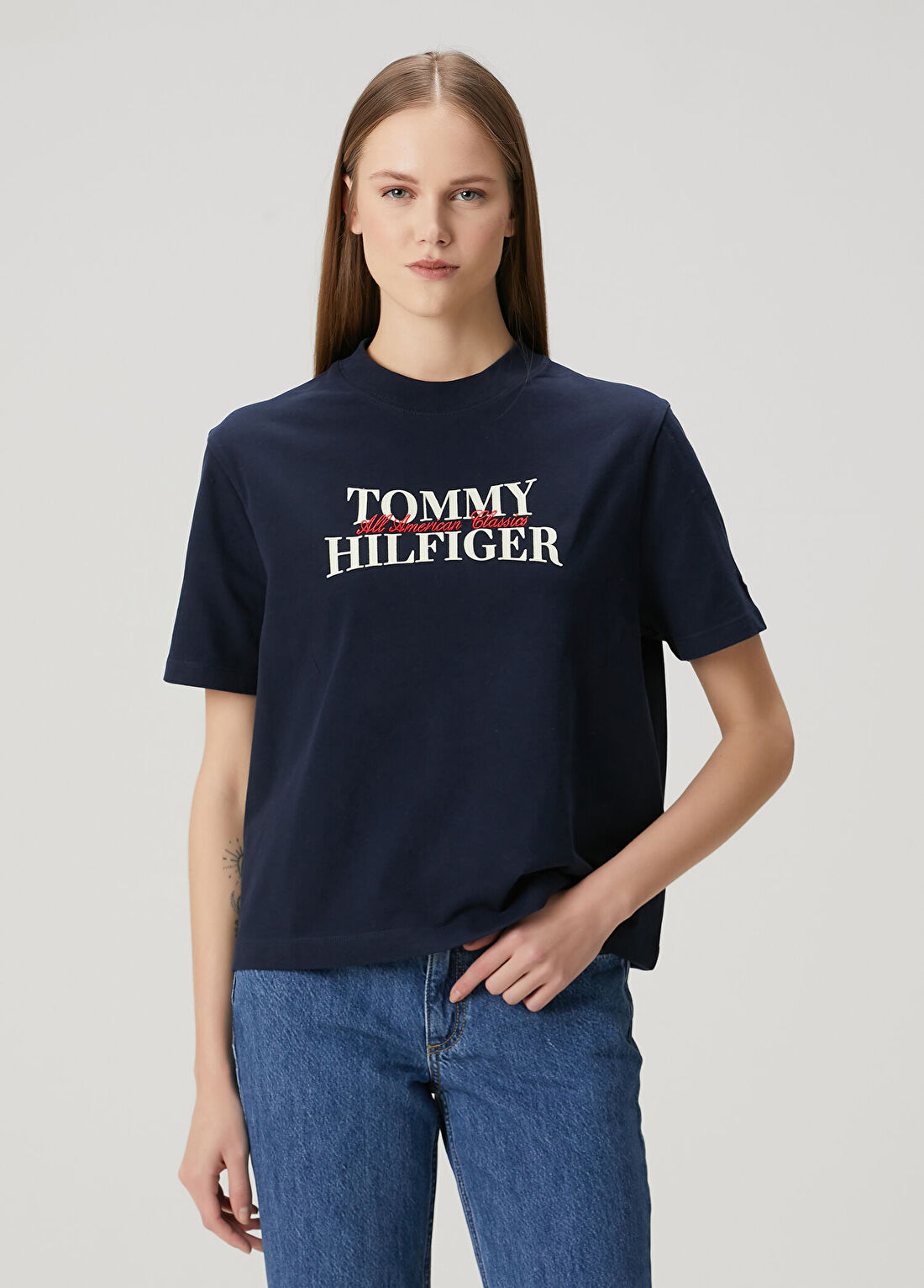Tommy Hilfiger Lacivert T-shirt görsel 3