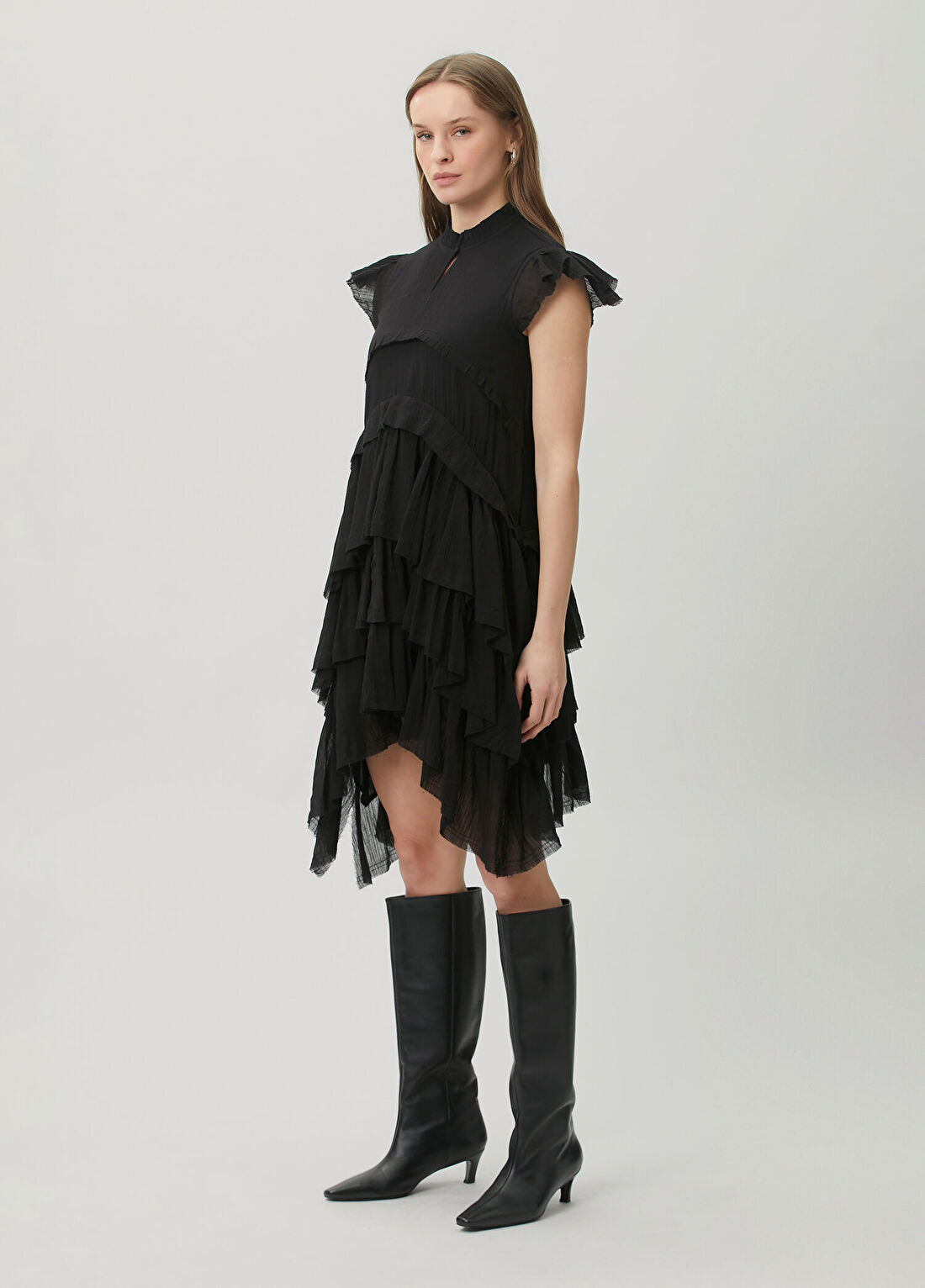 AllSaints Siyah Mini Elbise görsel 2