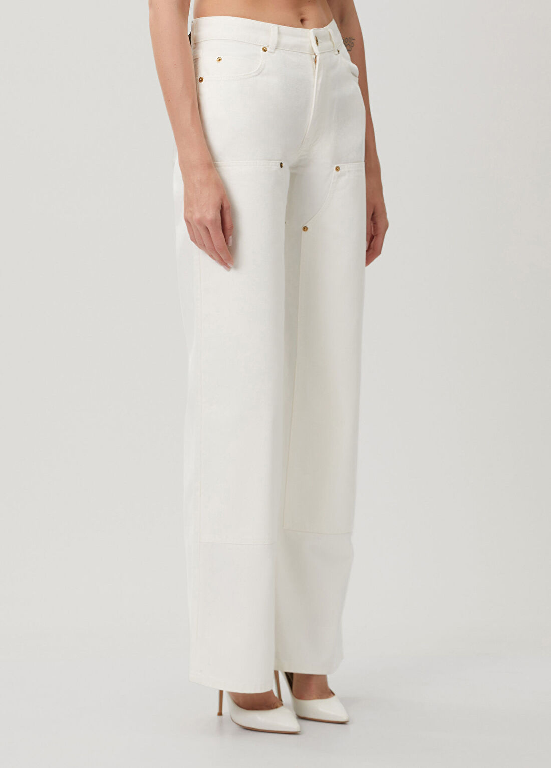 Balmain Beyaz Jean Pantolon görsel 3