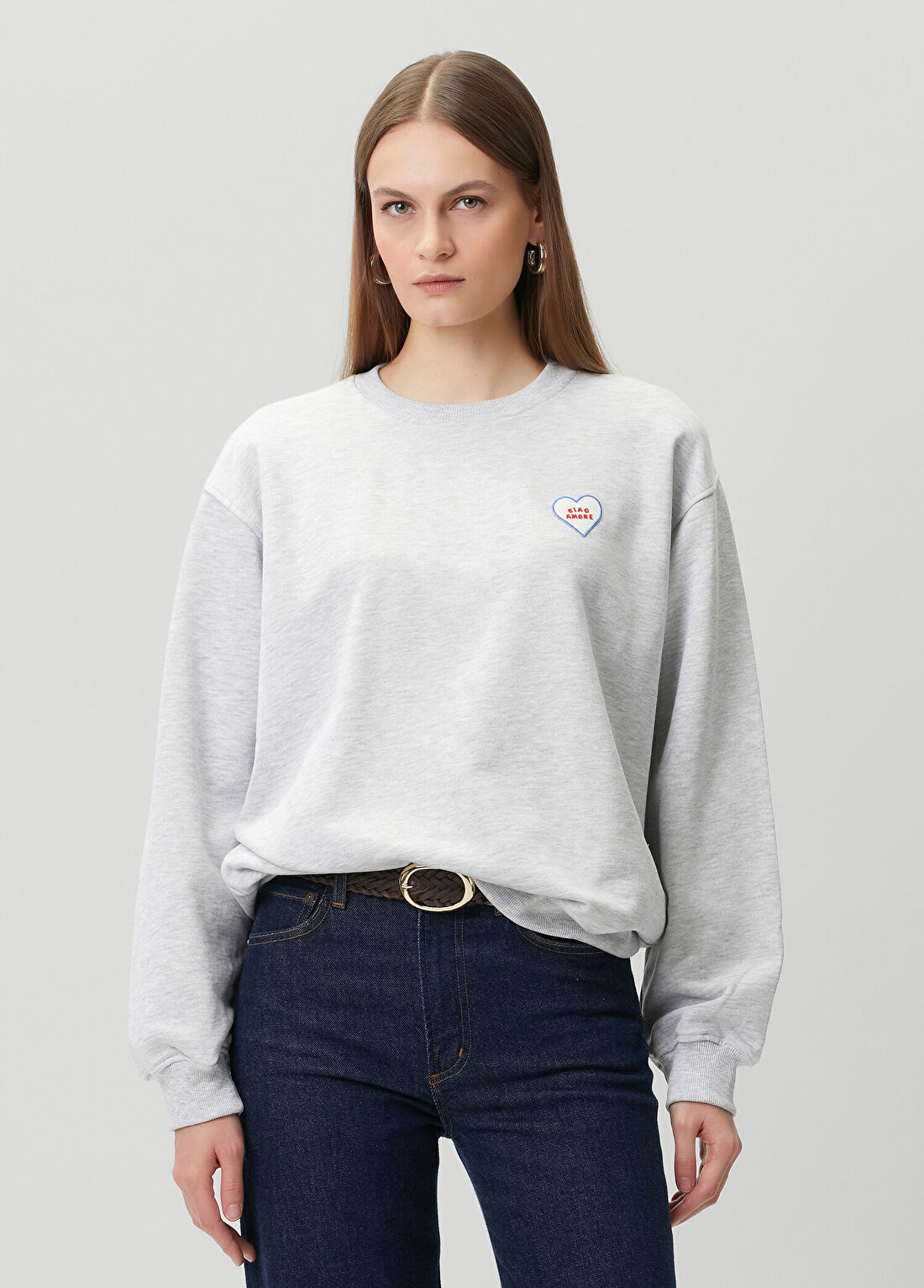 Giada Benincasa Açık Gri Sweatshirt