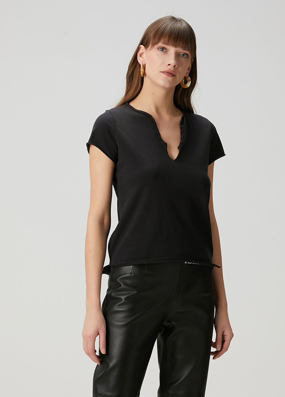 Zadig&Voltaire Henley Siyah T-shirt