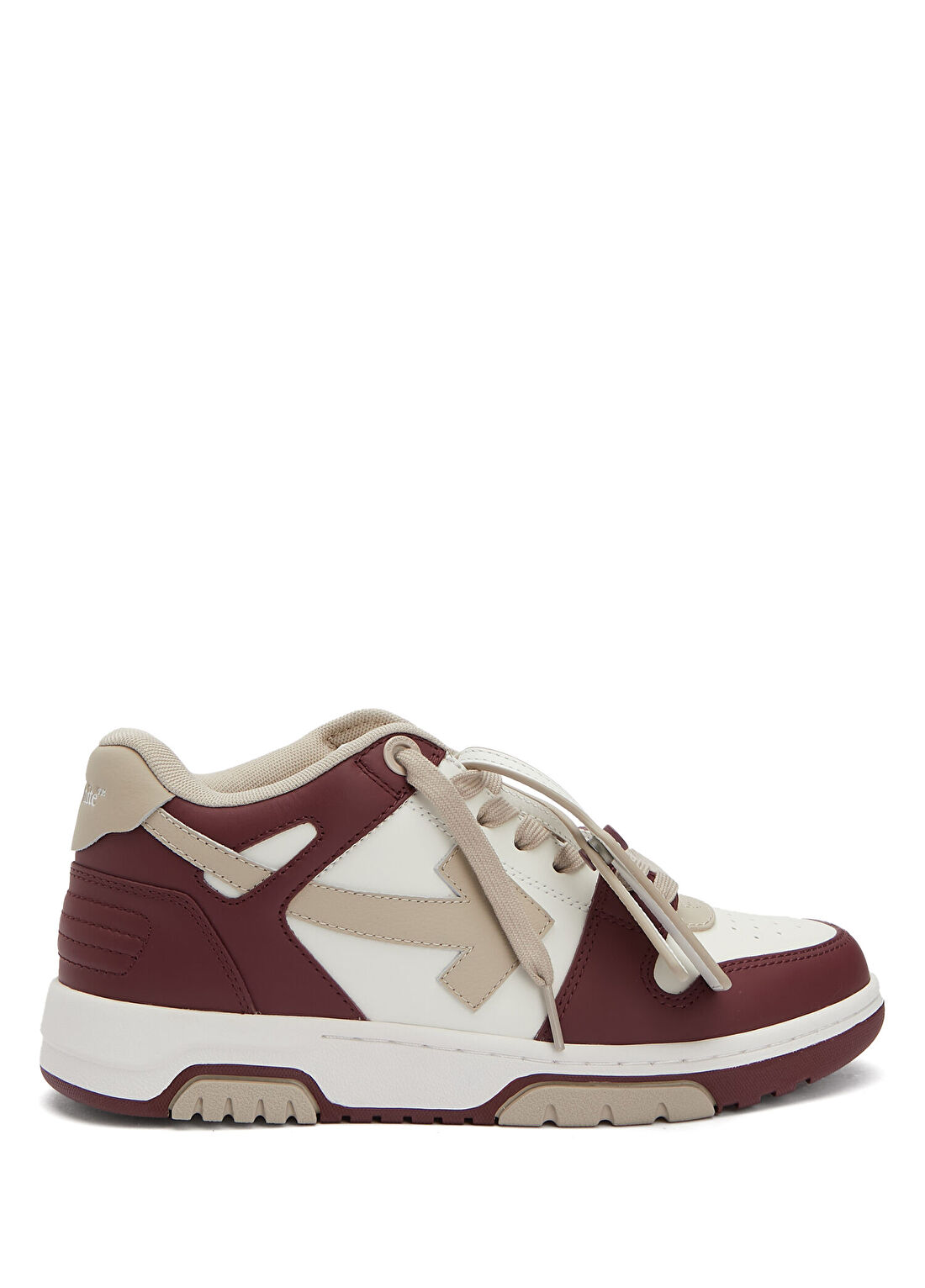 Off-White Out Of Bordo Krem Kadın Deri Sneaker