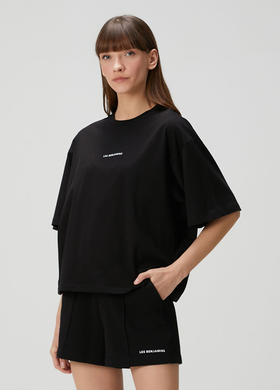 Les Benjamins Siyah Oversize T-shirt