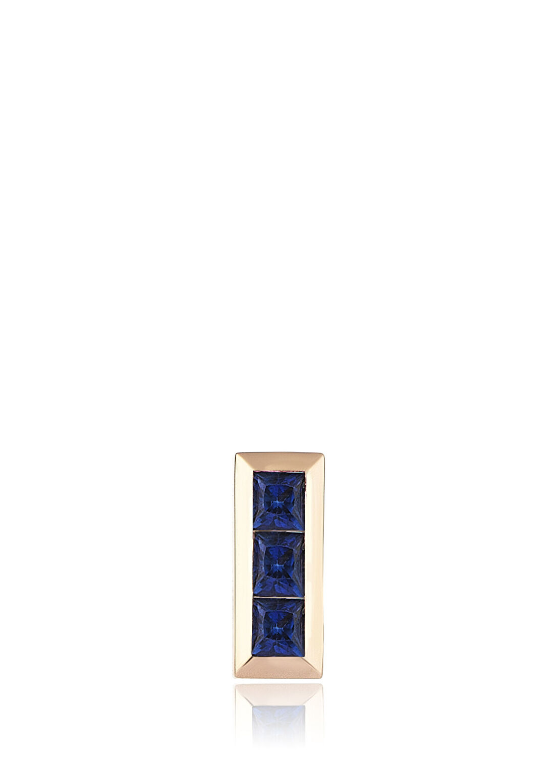 Sim&Roz Safir Bar Stud Kadın Altın Küpe