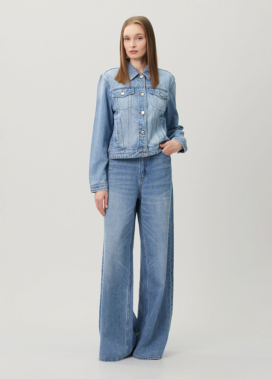 Guess Alba Loose Fit Mavi Jean Pantolon