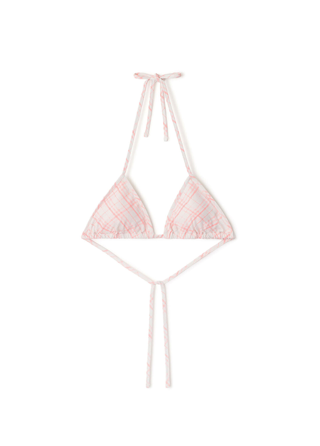 Burberry Pembe Check Ekoseli Kadın Bikini Üstü