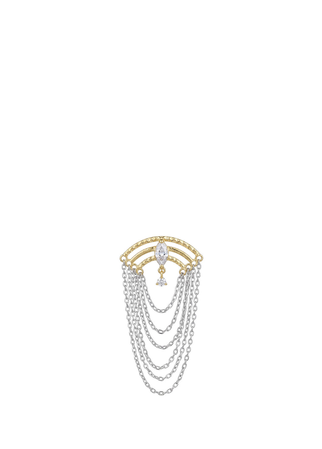 Ginza Design Jewelry Maze Pırlanta Taşlı 14 Ayar Altın Kadın Küpe
