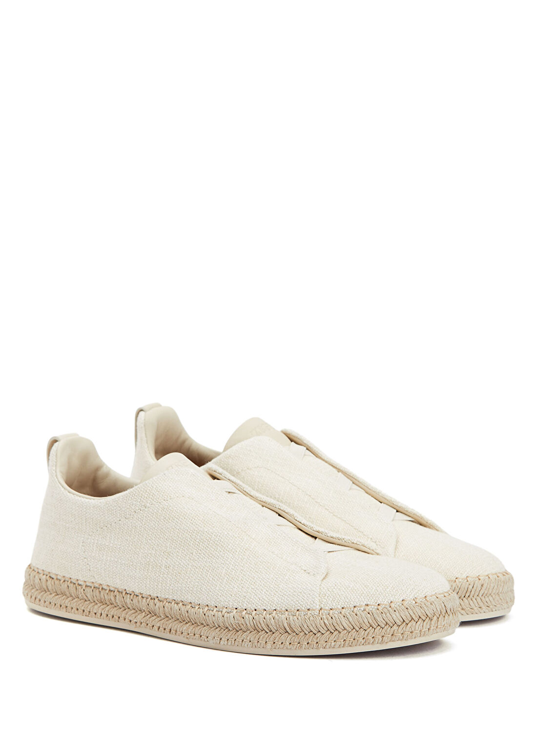 Zegna Triple Stitch Açık Bej Erkek Sneaker görsel 2