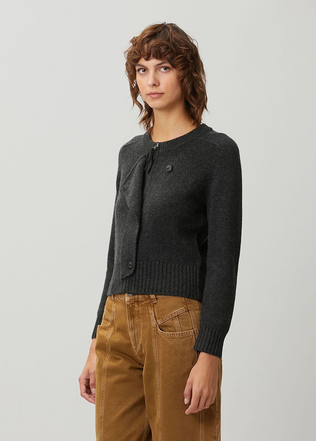 Isabel Marant Murielle Koyu Gri Yün Triko görsel 3