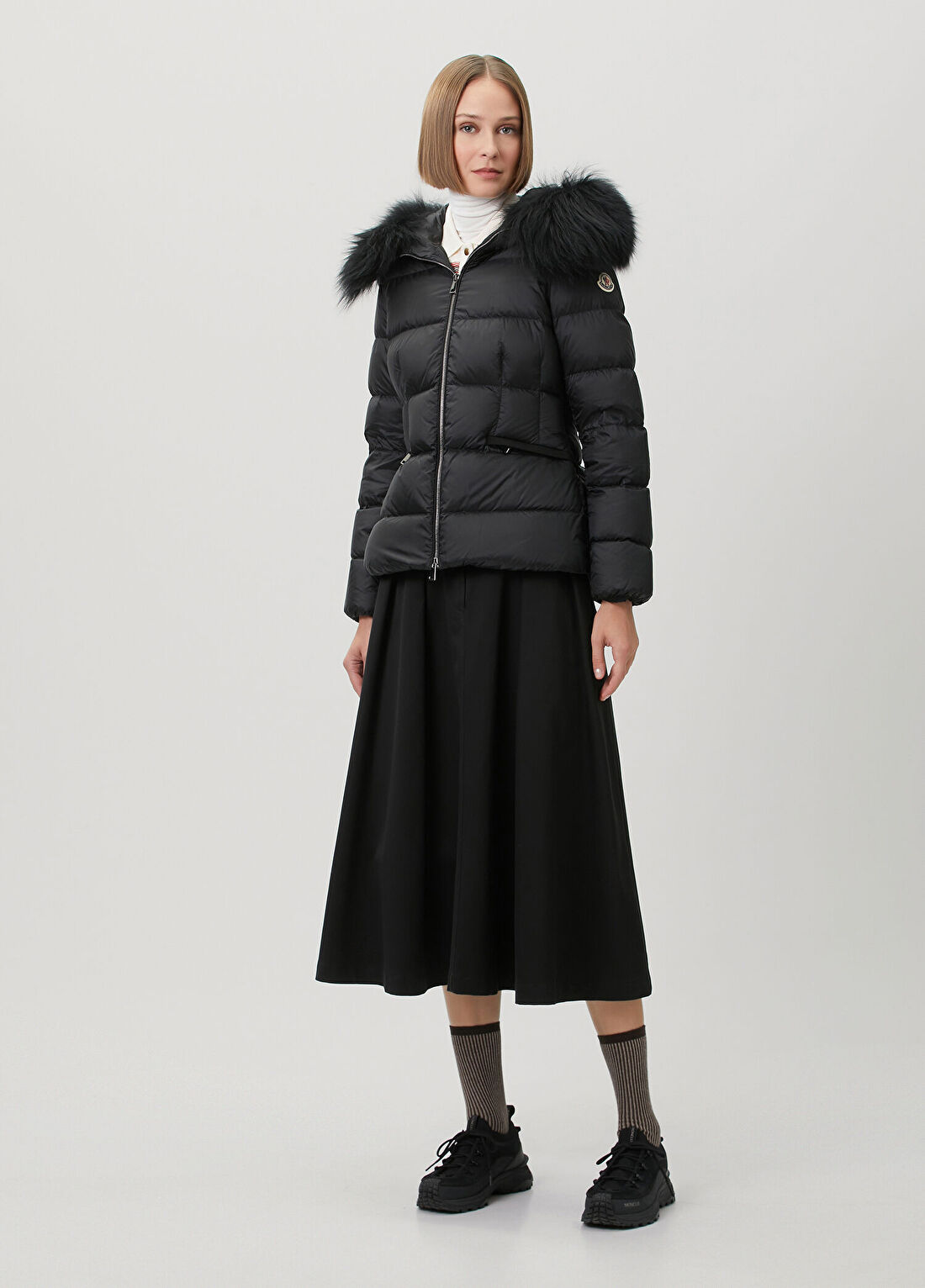 Moncler Boed Siyah Kapüşonlu Puffer Mont görsel 2