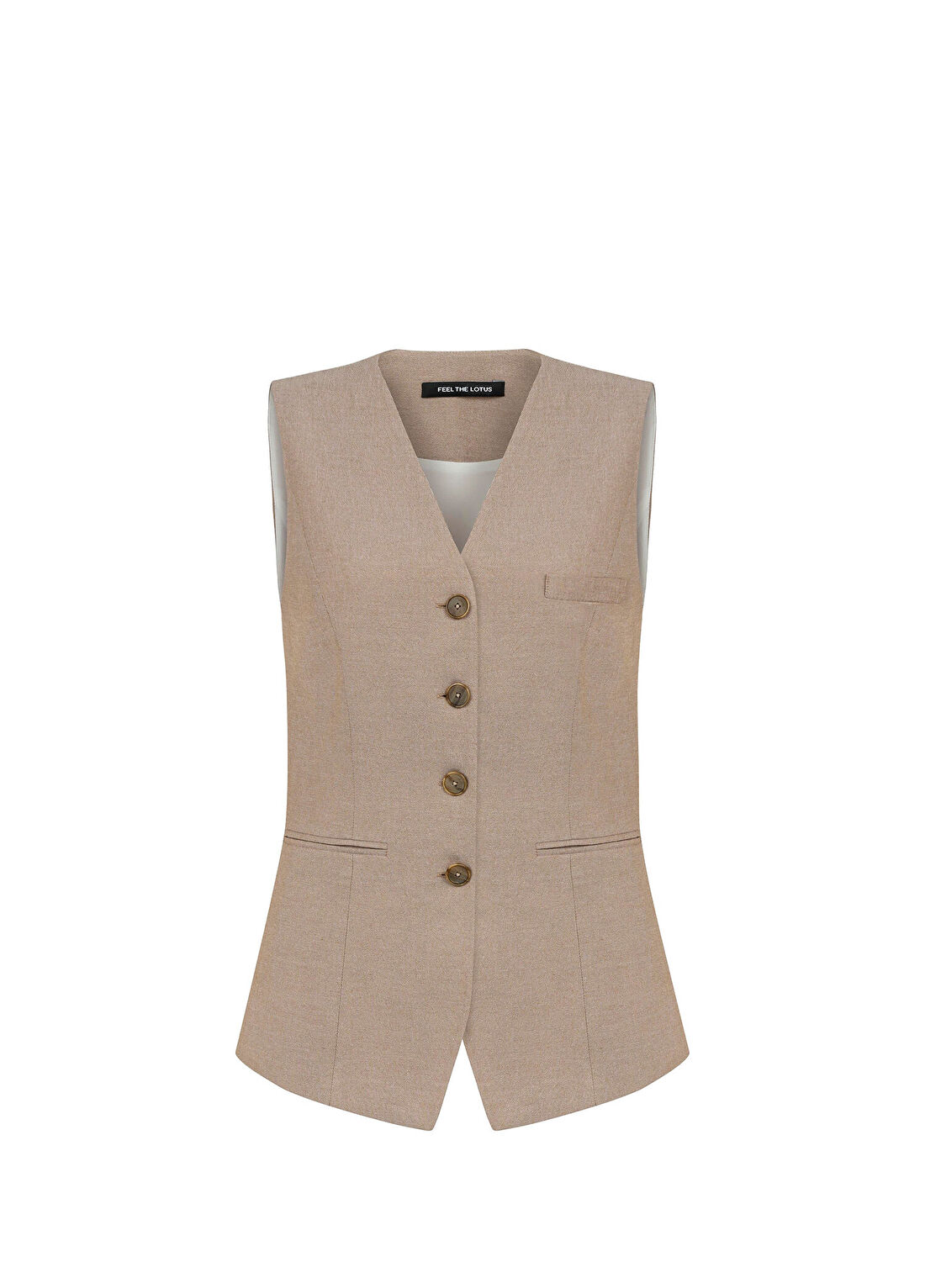 Feel The Lotus Blair Medium Brown Cepli Kadın Yelek