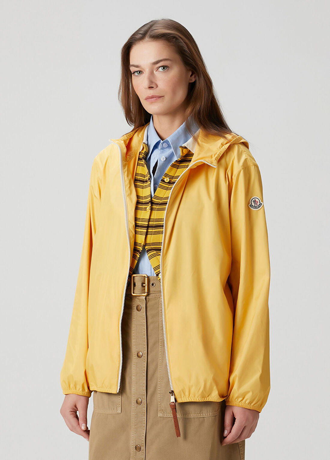 Moncler Fegos Sarı Kapüşonlu Yağmurluk