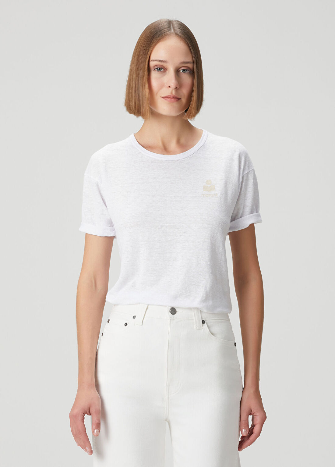 Marant Etoile Koldia Beyaz Keten T-shirt