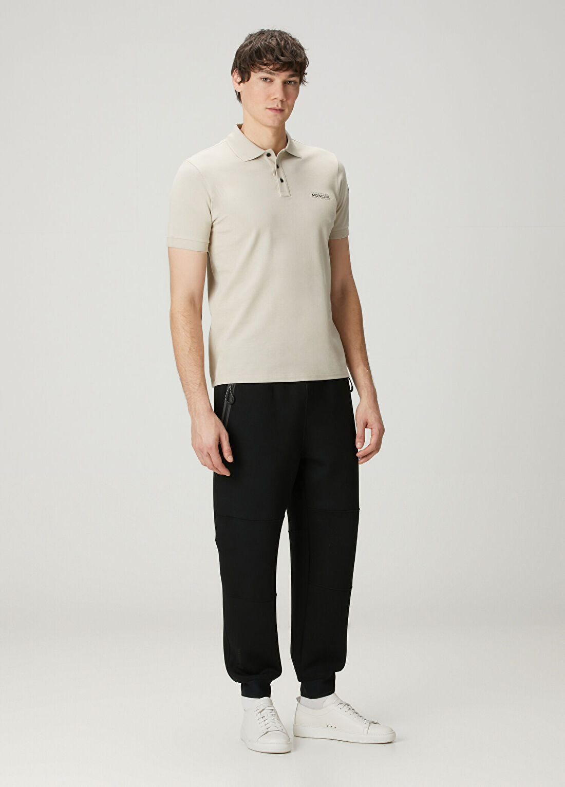 Moncler Bej Polo Yaka T-shirt görsel 2