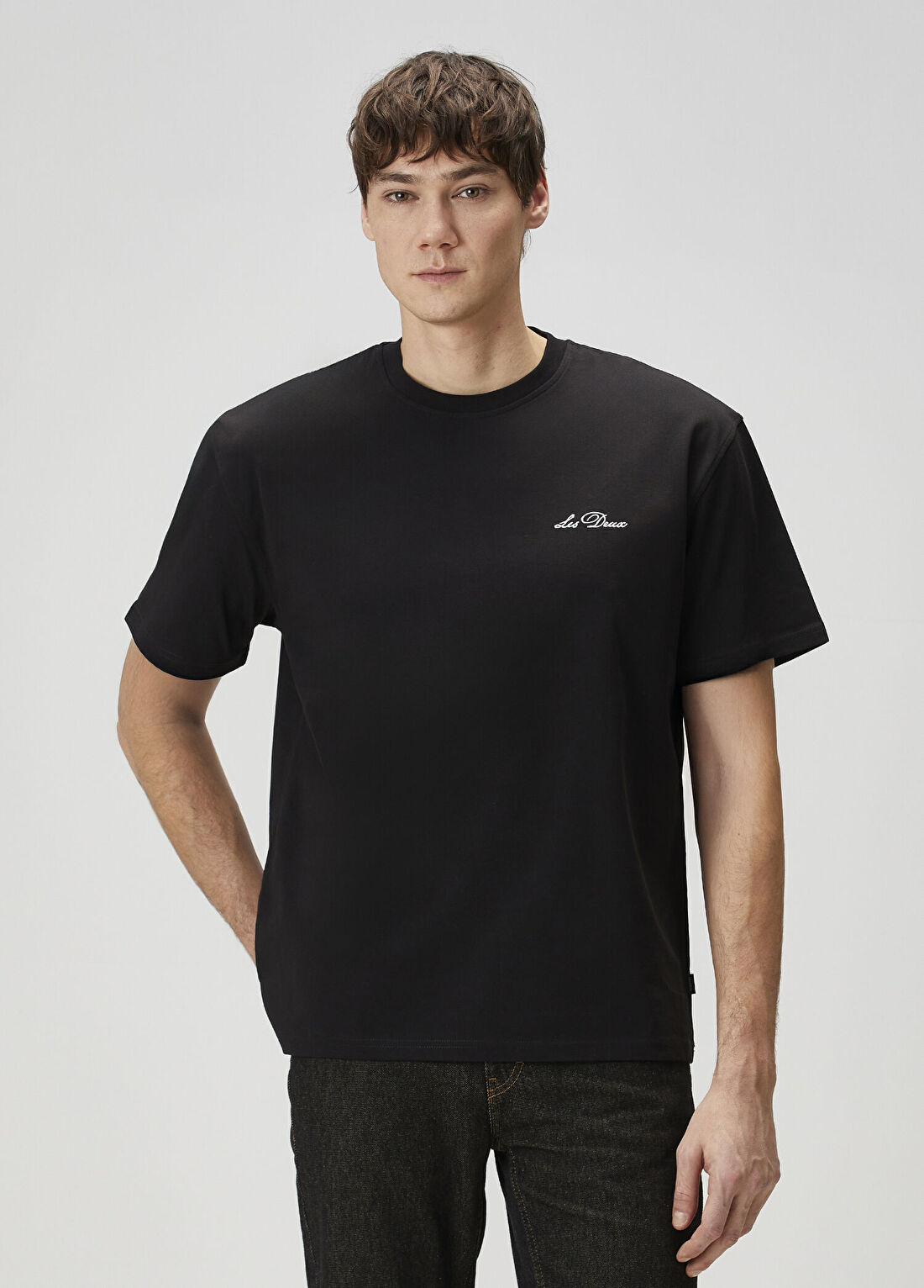 Les Deux Siyah Logo Nakışlı T-shirt