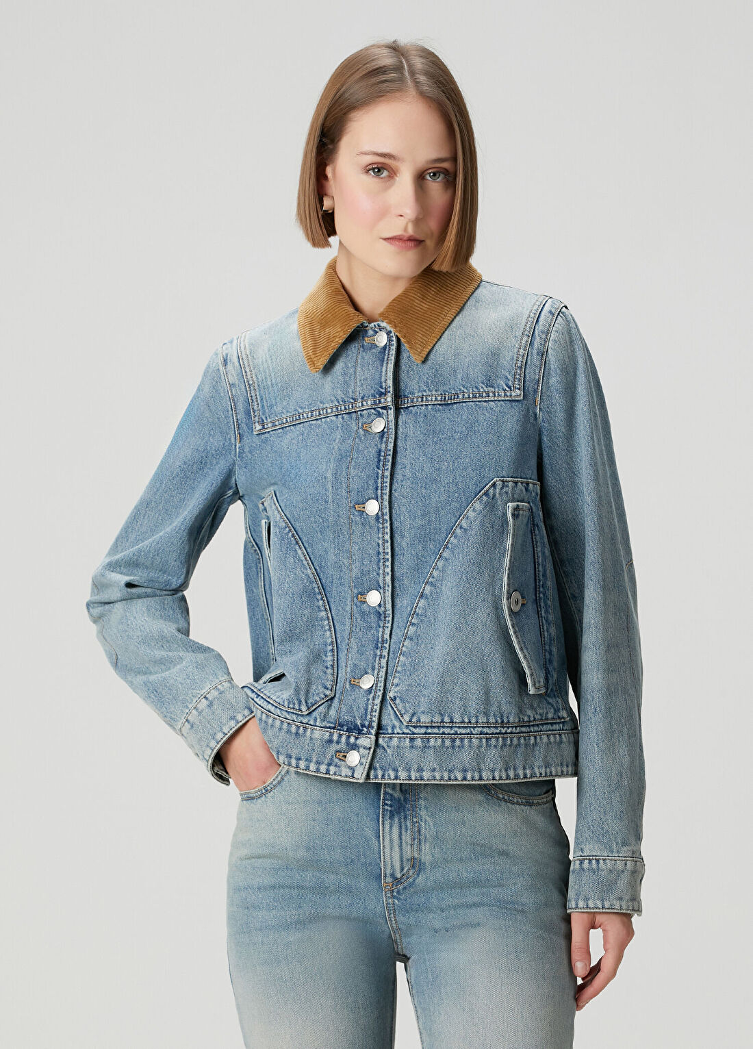 McQueen Mavi Denim Ceket
