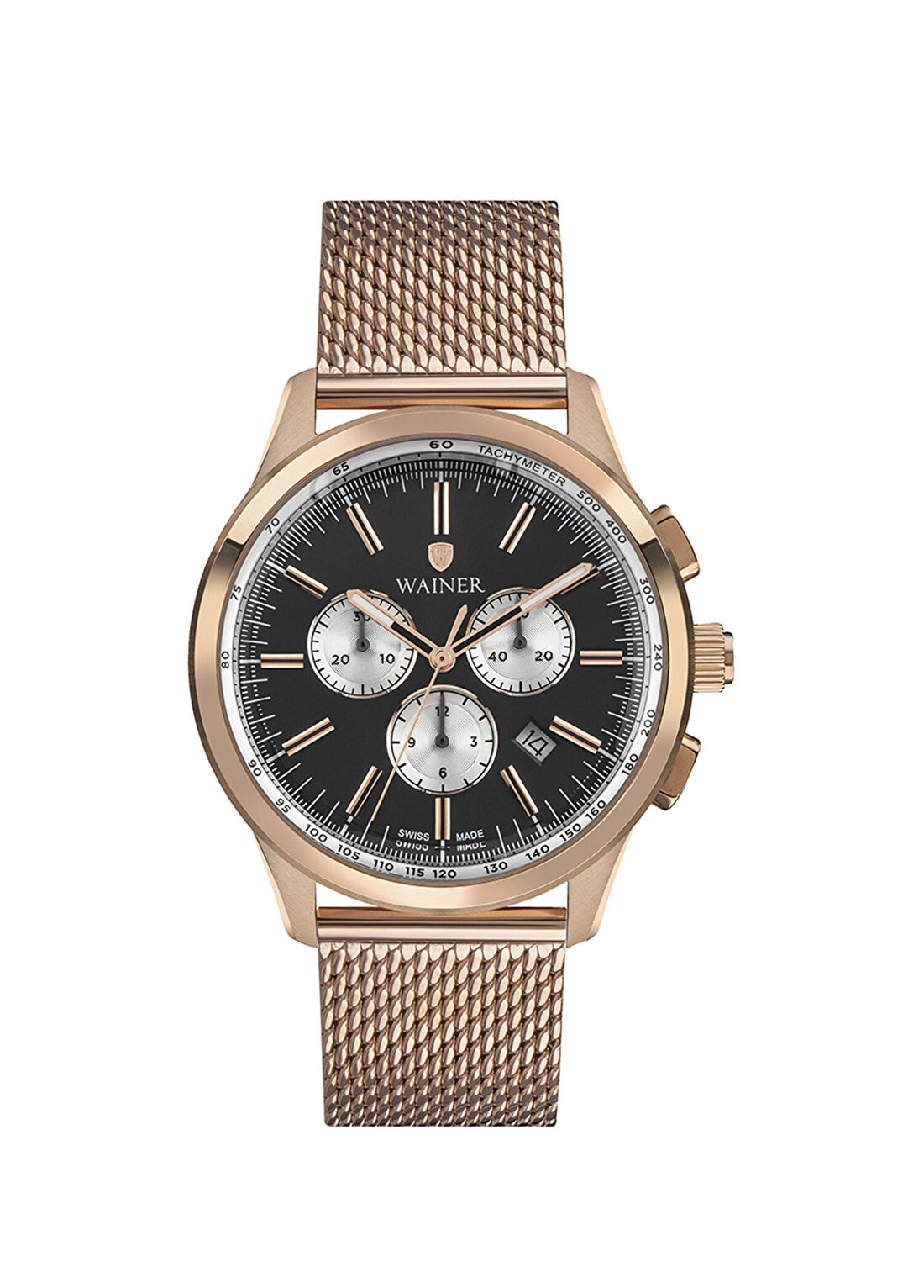 Wainer WA.12340-B Çelik Pembe Altın Erkek Kol Saati