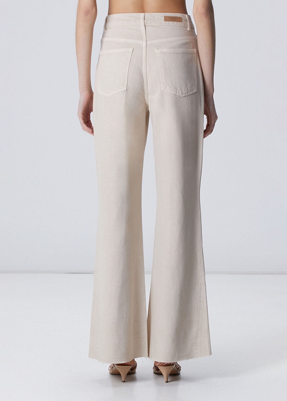 Network Açık Bej Wide Leg Denim Pantolon görsel 4