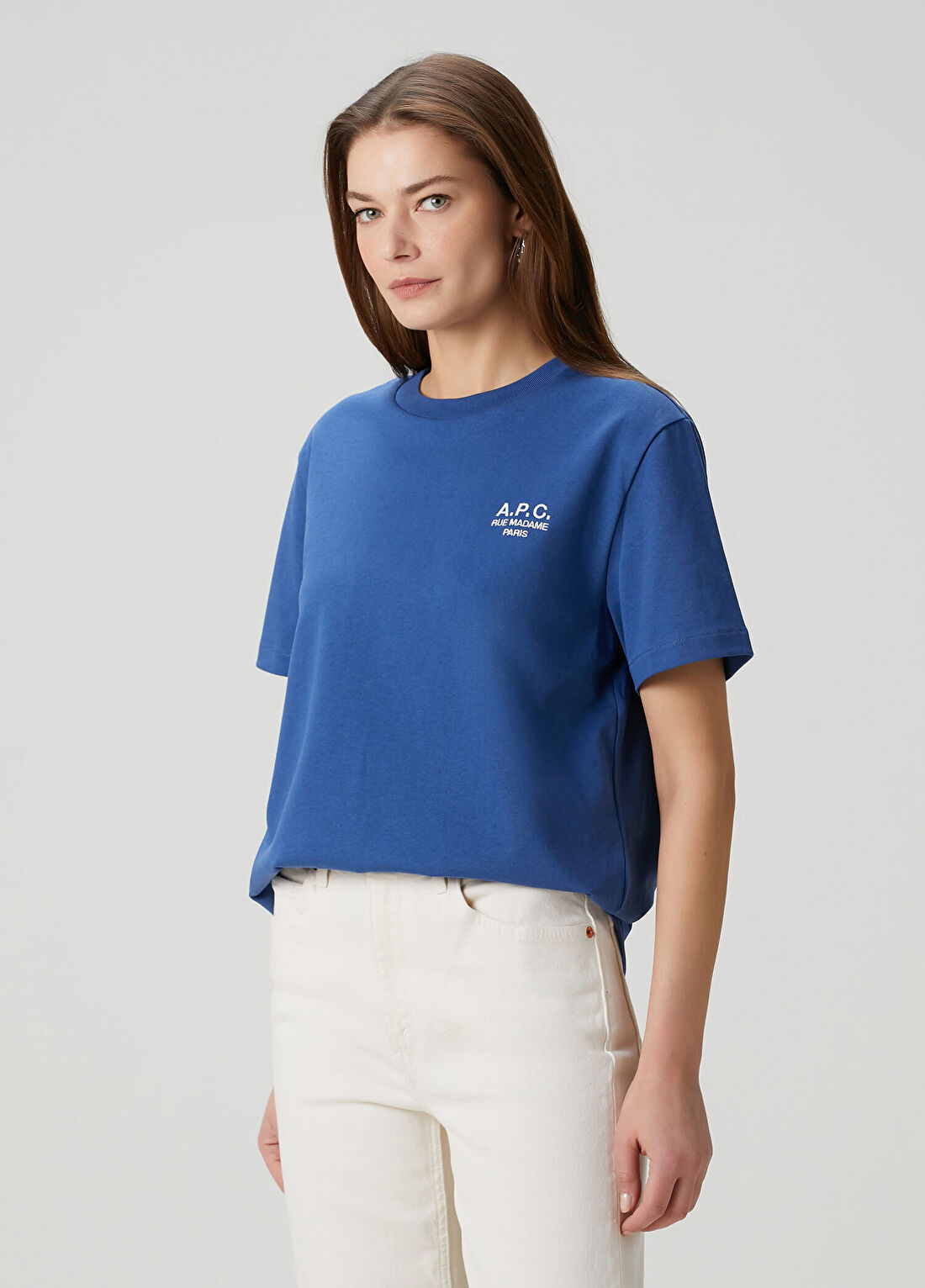 A.P.C. Mavi Logolu T-shirt görsel 3
