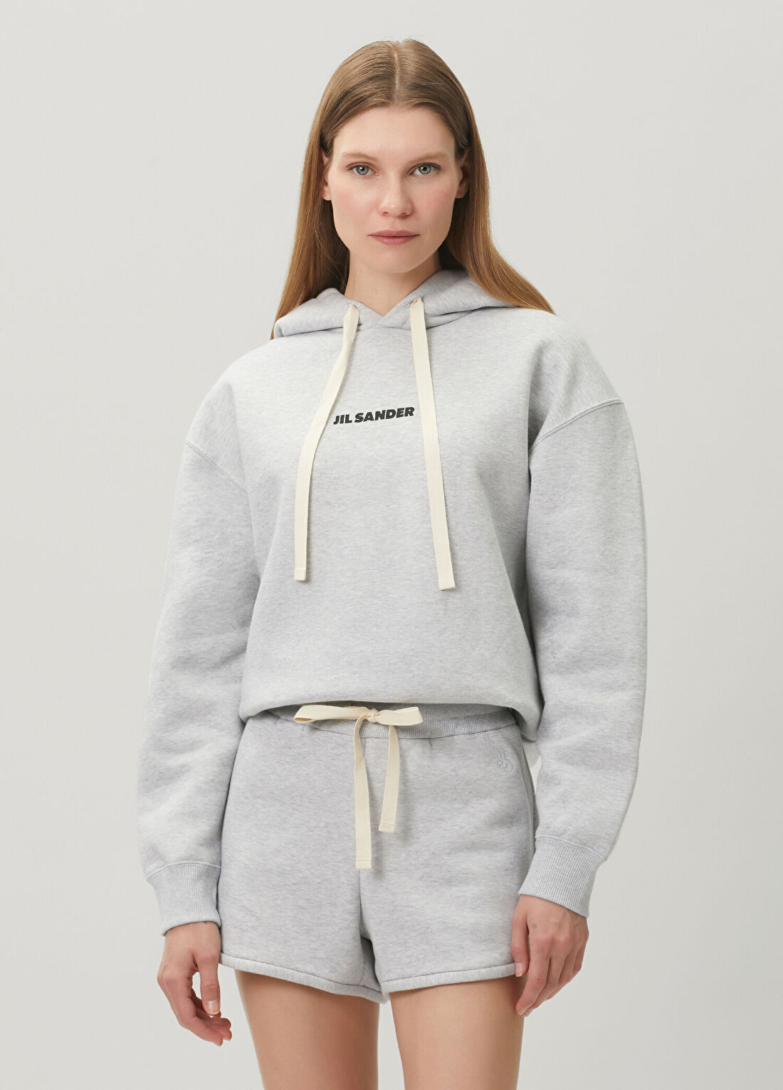 Jil Sander Gri Kapüşonlu Sweatshirt