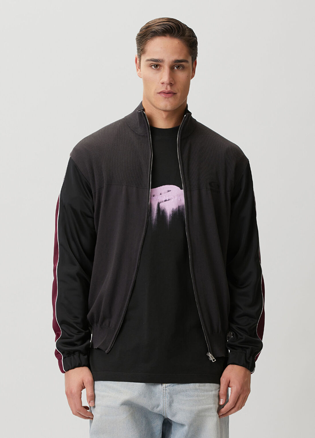 Balenciaga Gri Logo Nakışlı Sweatshirt