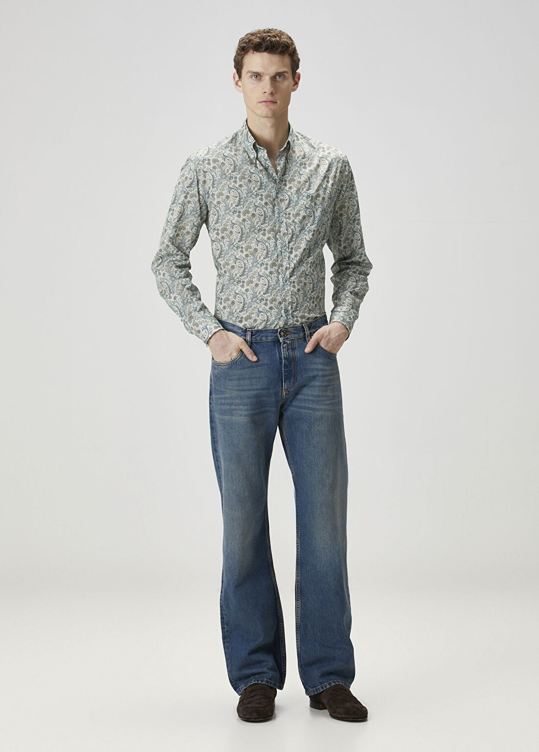 Etro Mavi Straight Leg Jean Pantolon