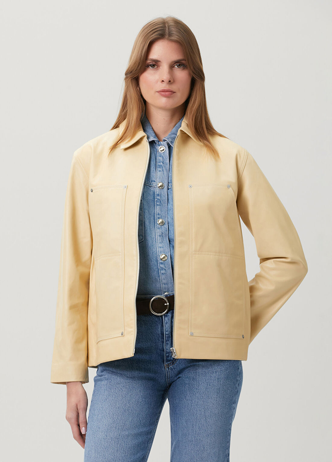 Rag&Bone Sid Sarı Deri Ceket