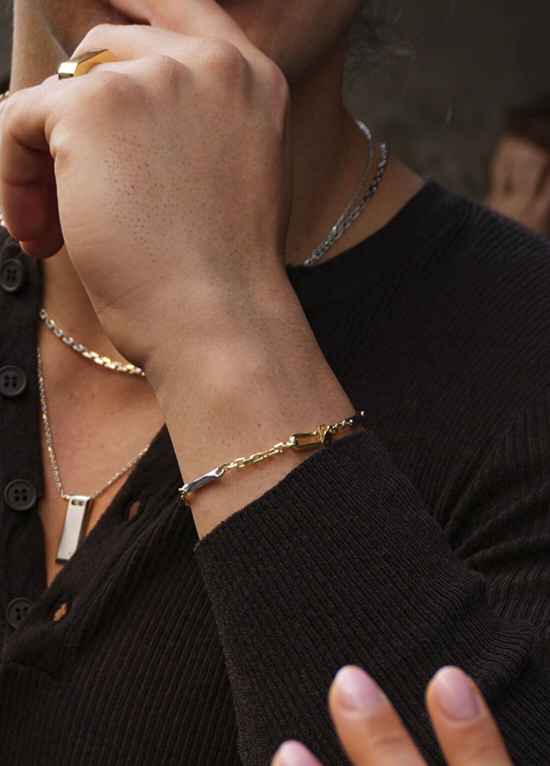 Aleyna Cebeci Jewelry Fusion 925 Ayar Gümüş Erkek Bileklik görsel 2