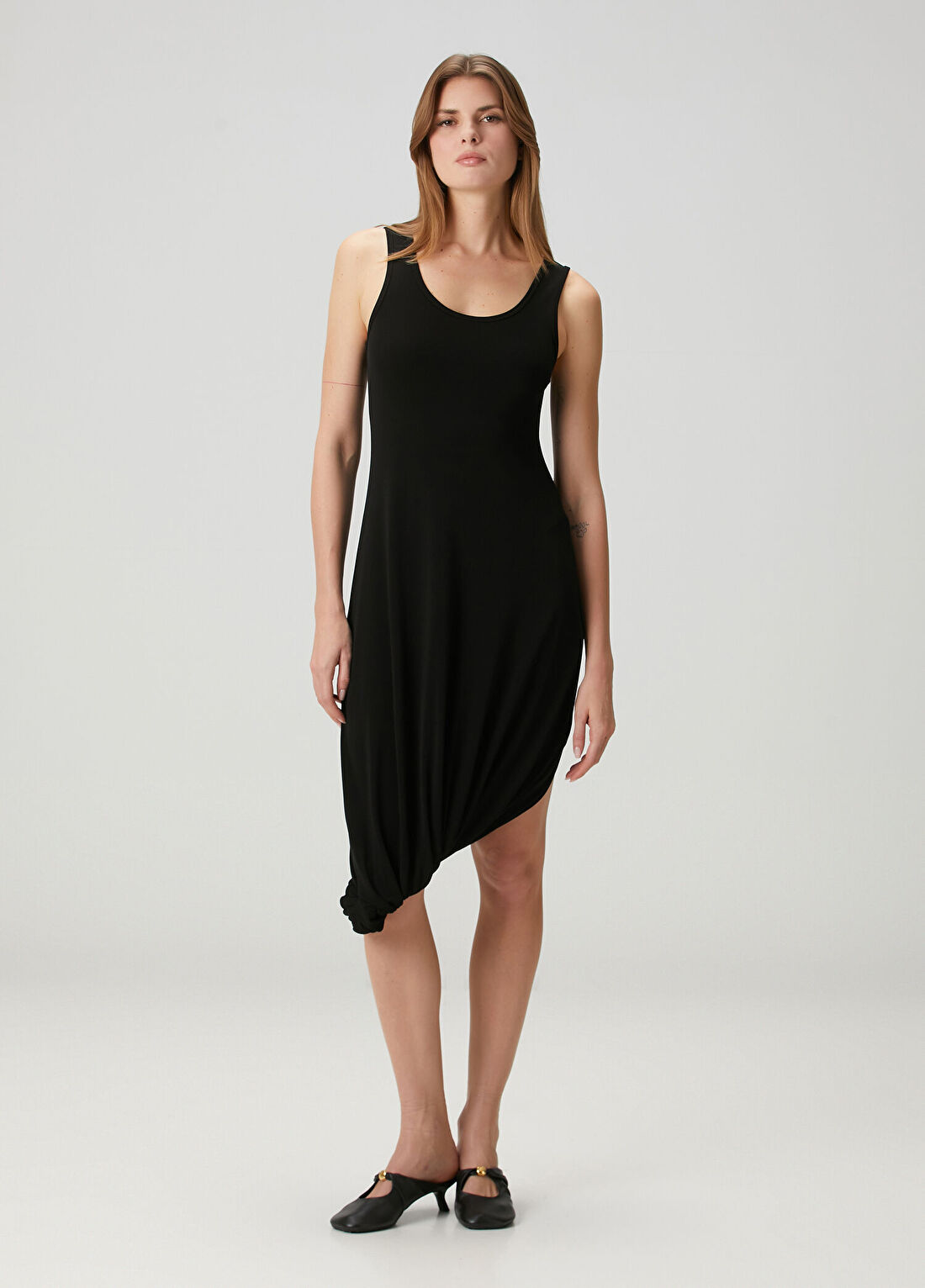 Loewe Siyah Asimetrik Krep Jersey Elbise görsel 2