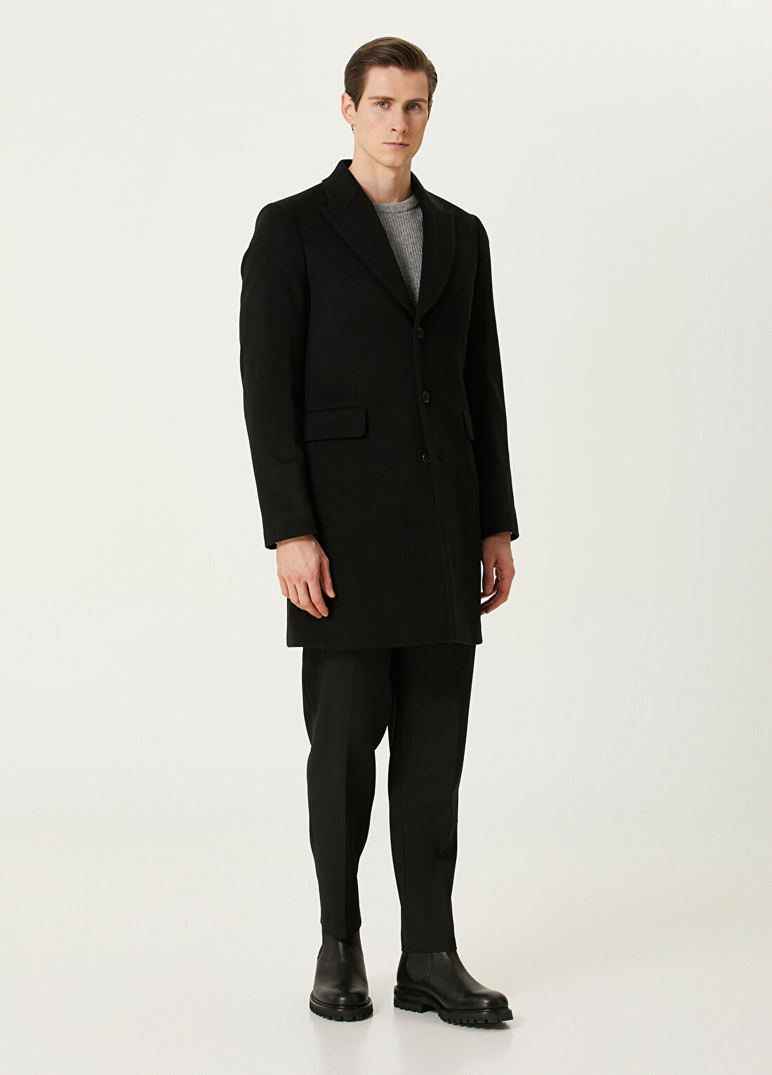 Paul Smith Siyah Yün Palto görsel 2