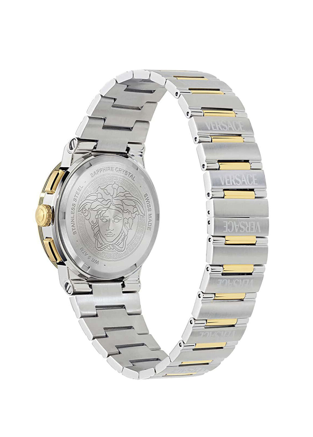 Versace VRSCVEKMA0525 Altın Rengi Metalik Gri Çelik Unisex Kol Saati görsel 3