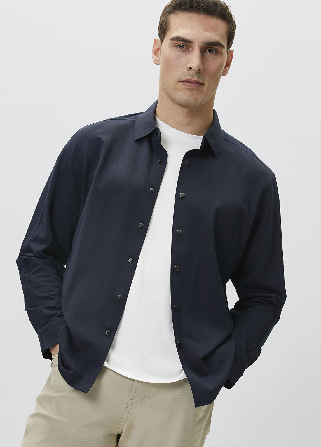Network Slim Fit Lacivert Gömlek görsel 4
