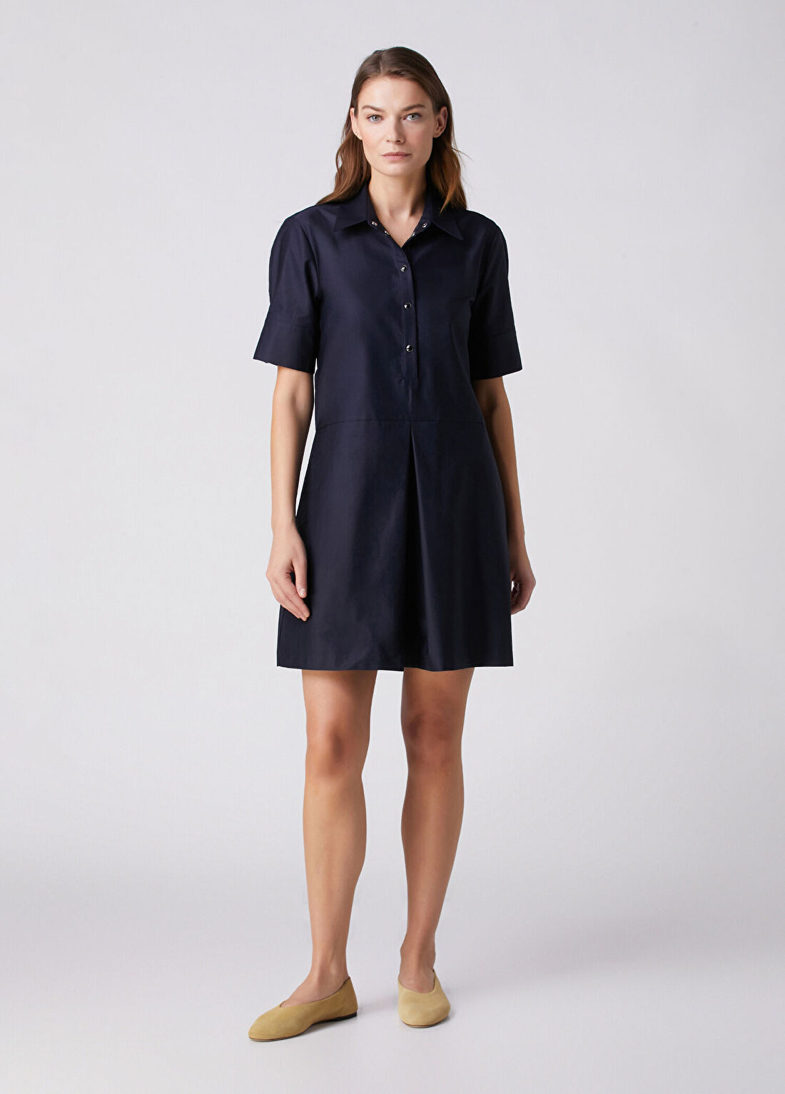 Beymen Collection Lacivert Pile Detaylı Mini Elbise