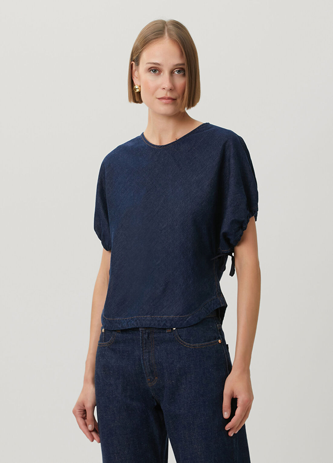 Rag&Bone Laura Lacivert Denim Bluz görsel 3