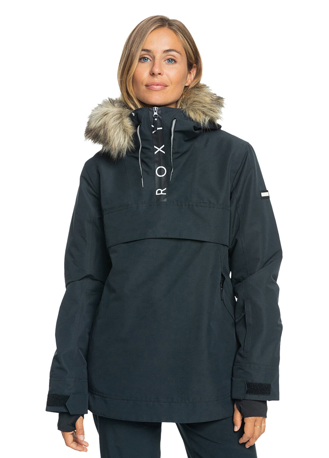 Roxy Shelter Siyah Kapüşonlu Kadın Snowboard Montu