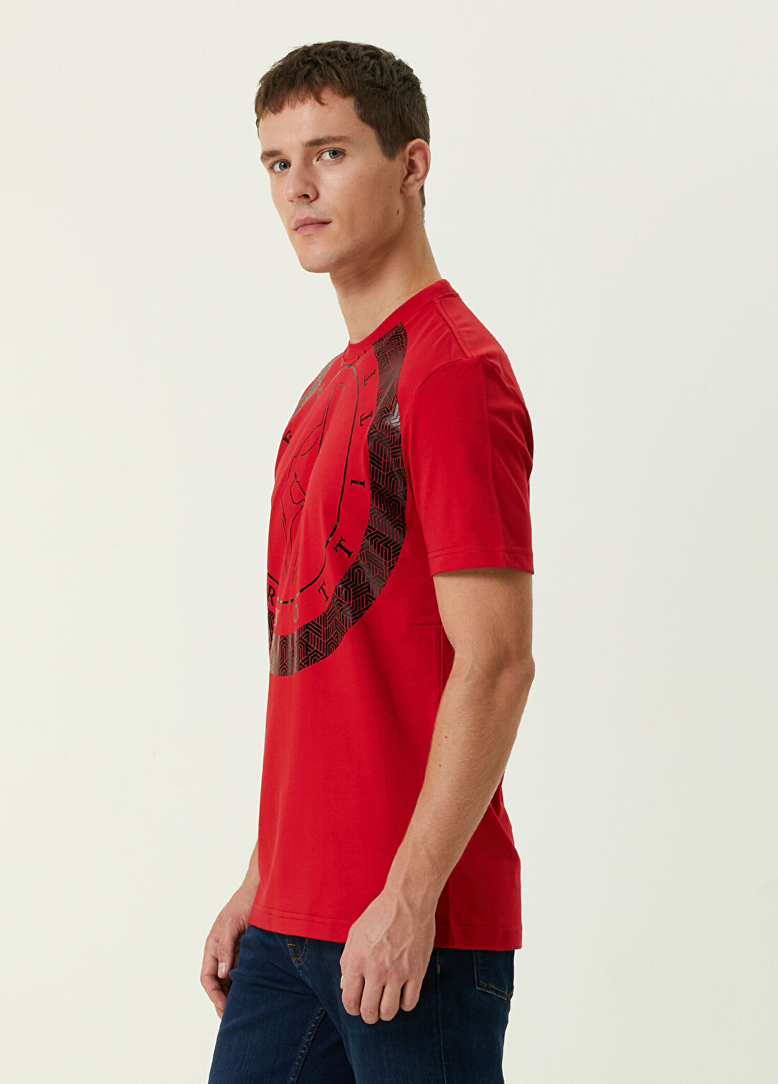 Bernotti Kırmızı Varak Baskılı T-shirt görsel 3