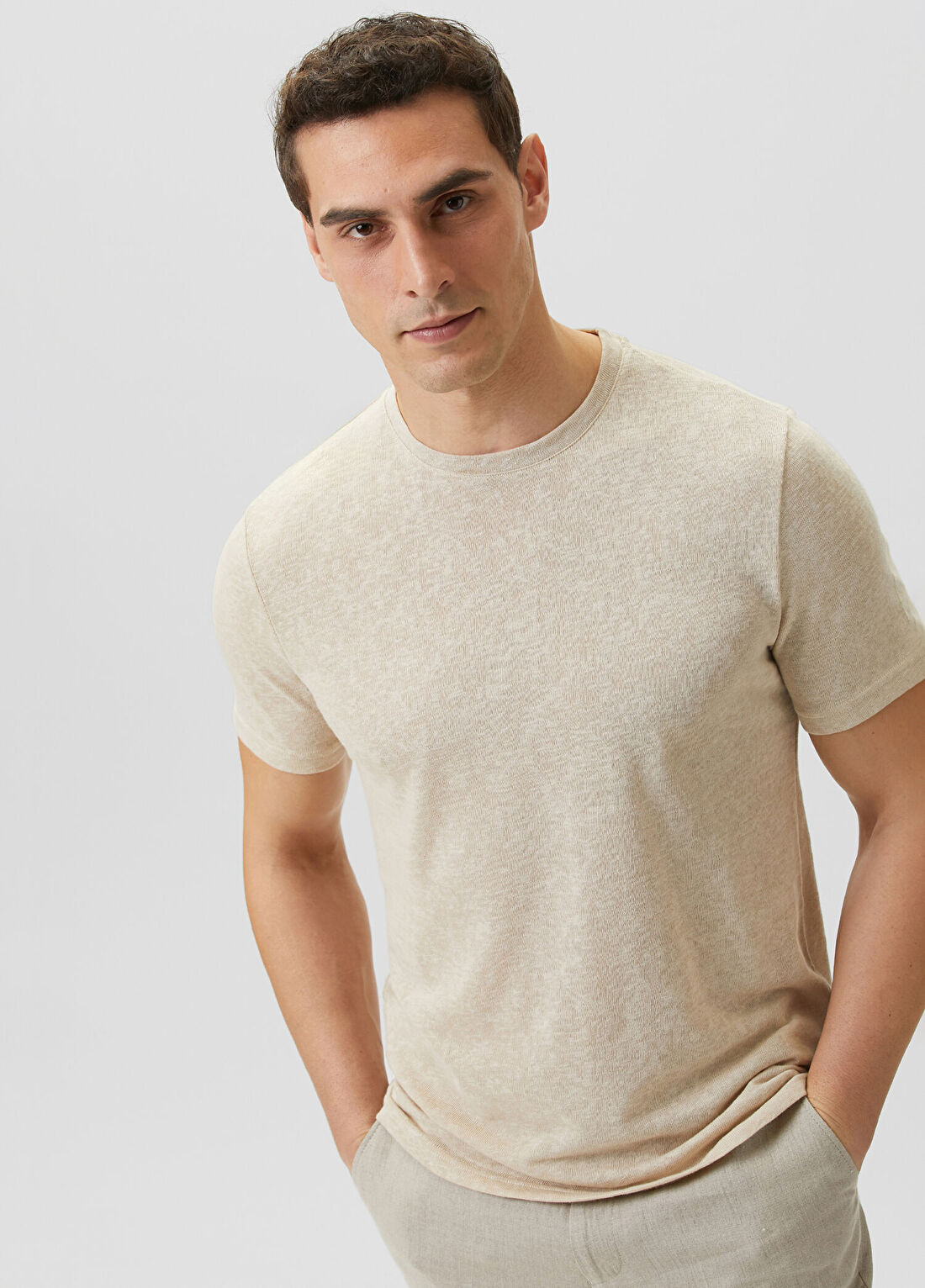 Network Bej Basic T-shirt