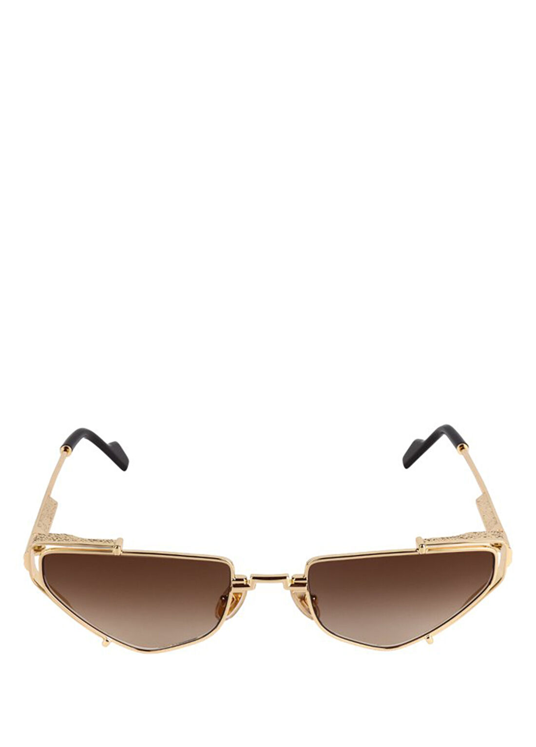 Original Vintage Sunglasses Twenties TW03 Gold-002 Altın Rengi Metal Unisex Güneş Gözlüğü görsel 2
