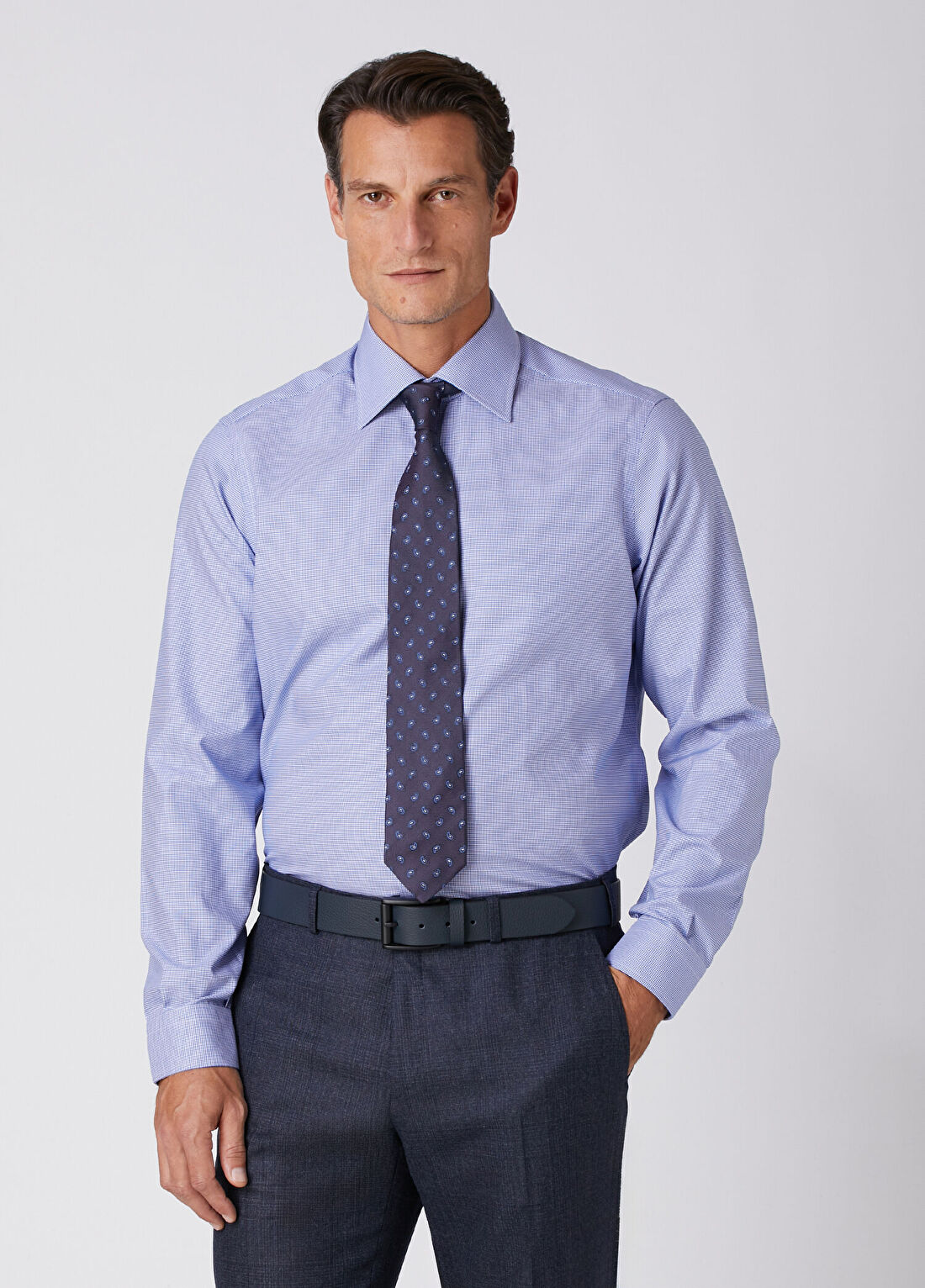 Beymen Collection Custom Fit Mavi Çizgili Gömlek görsel 4