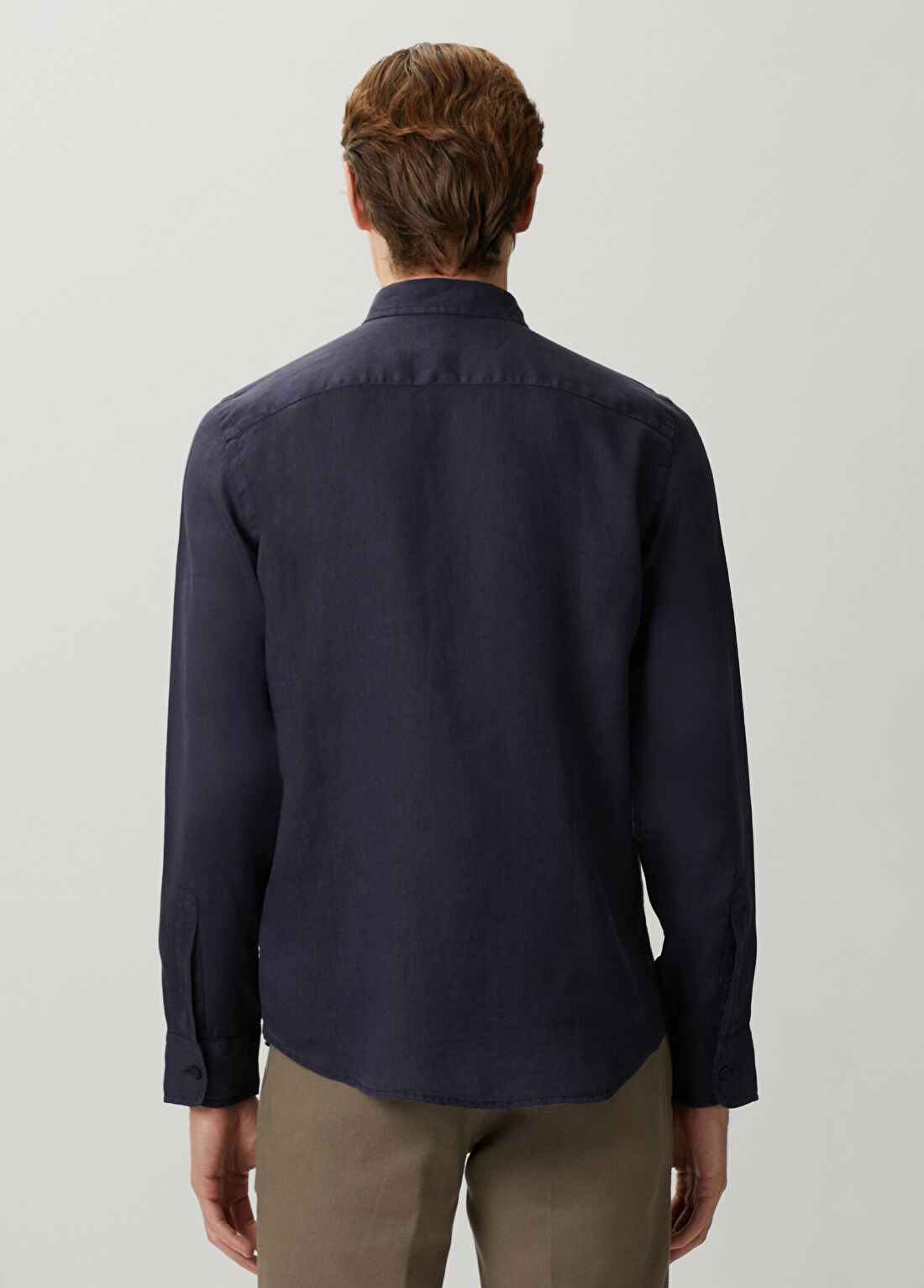 Guess Regular Fit Napa Mavi Keten Gömlek görsel 4