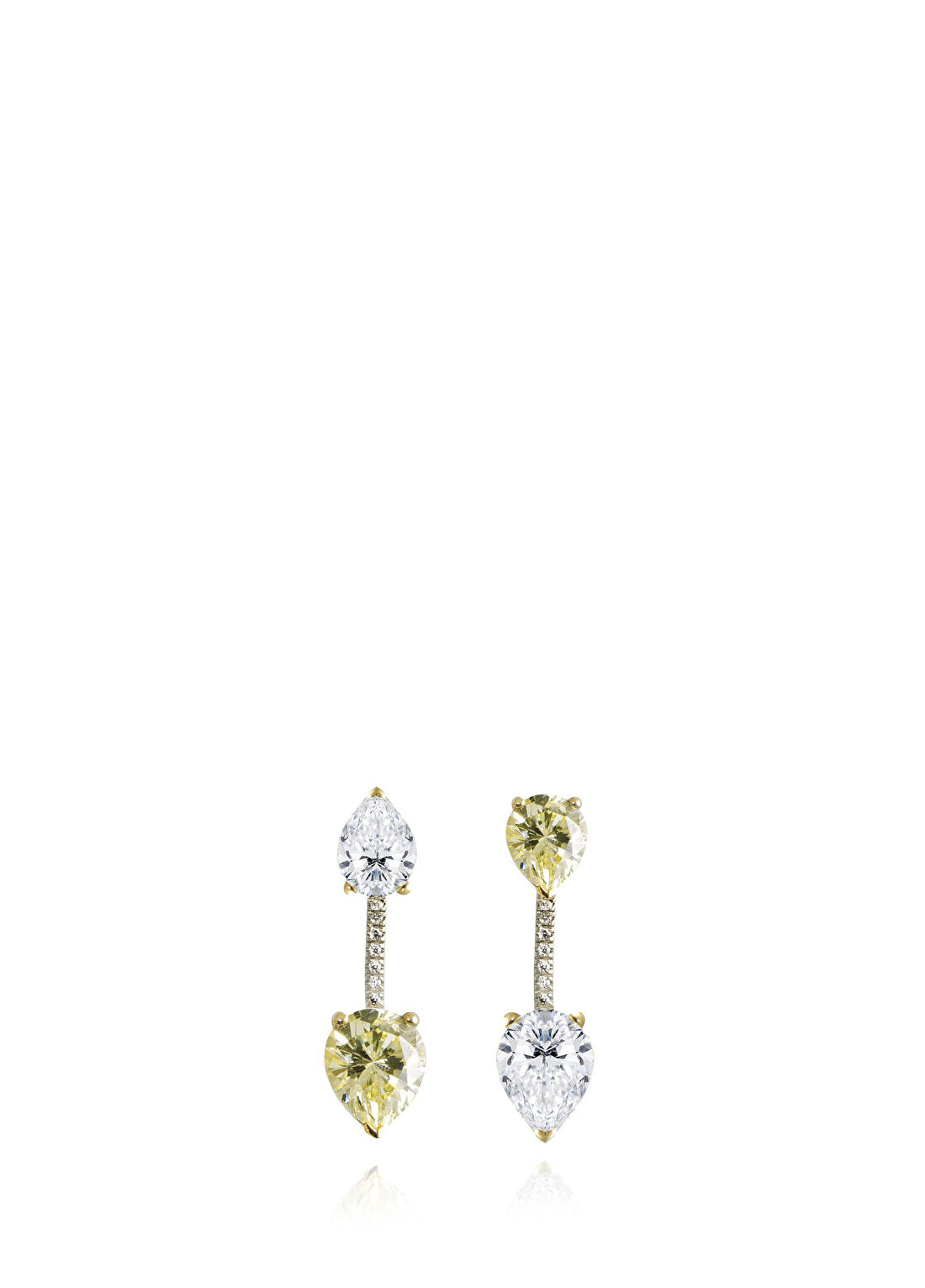 Apples & Figs Toi & Moi Champagne Ear Jackets 925 Ayar Gümüş Kadın Küpe görsel 2