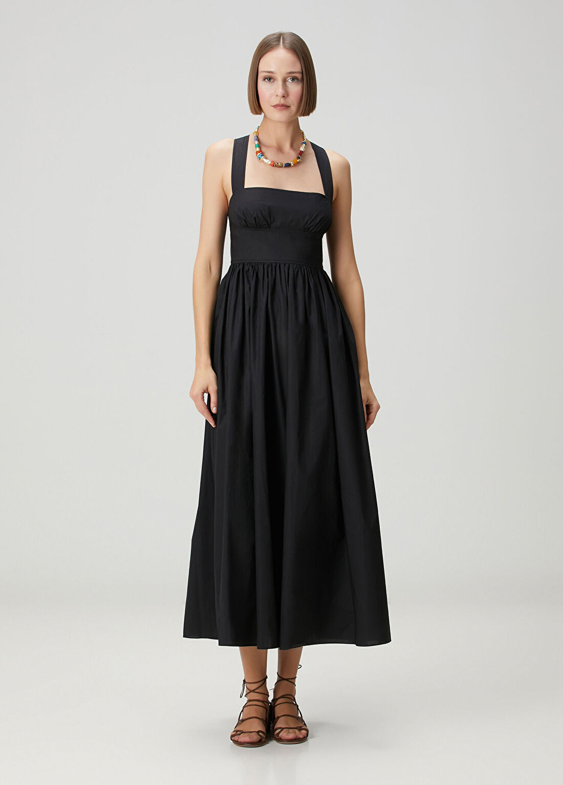 Matteau Swim Siyah Midi Plaj Elbisesi