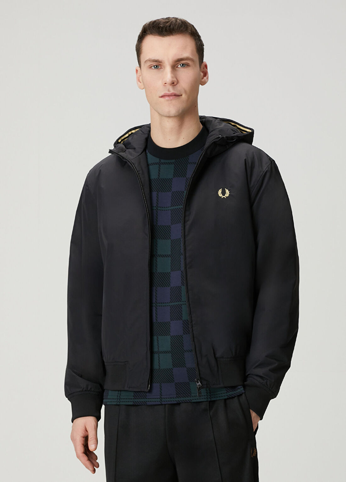 Fred Perry Brentham Siyah Kapüşonlu Ceket