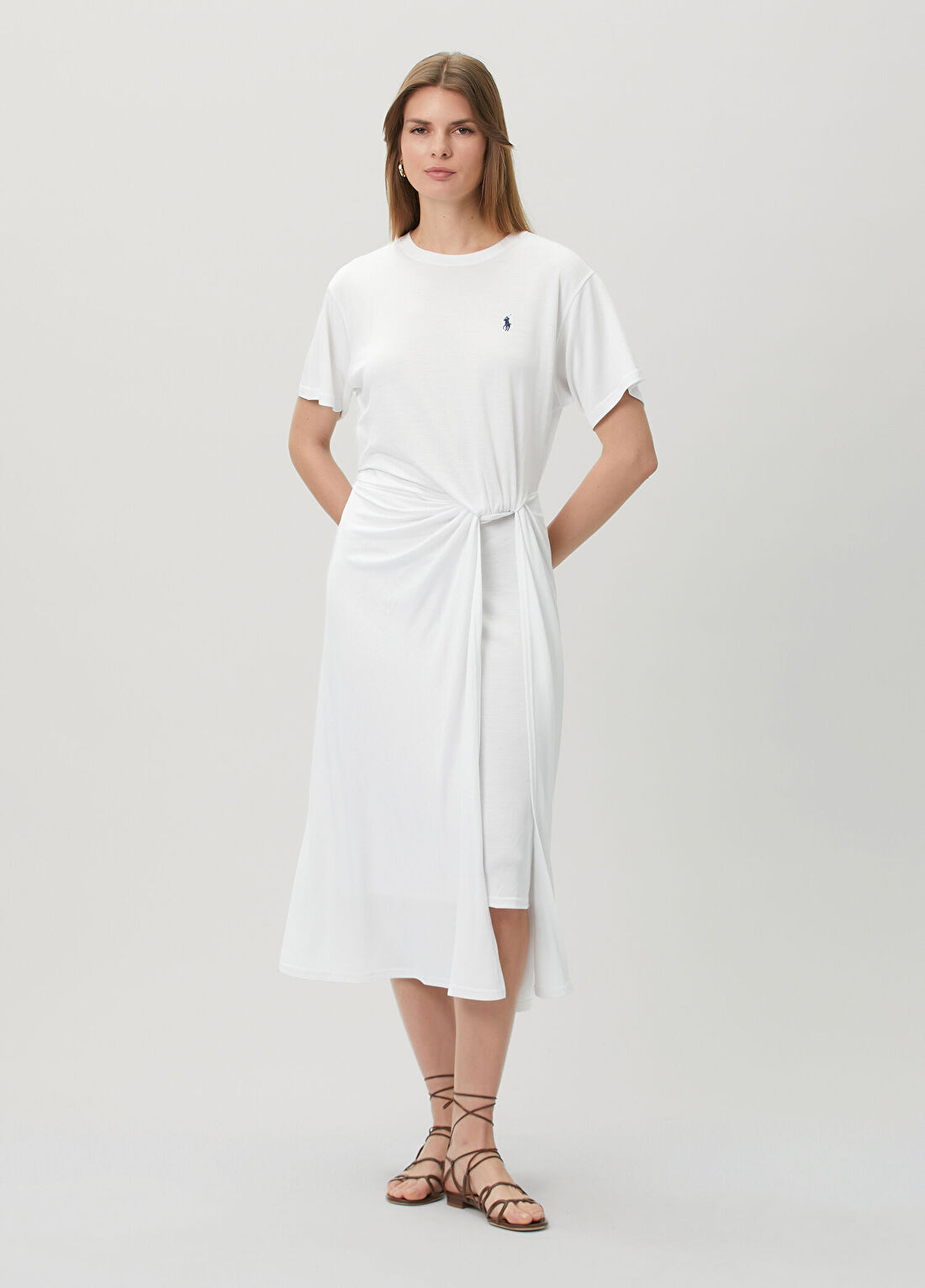 Polo Ralph Lauren Beyaz Midi Elbise görsel 3