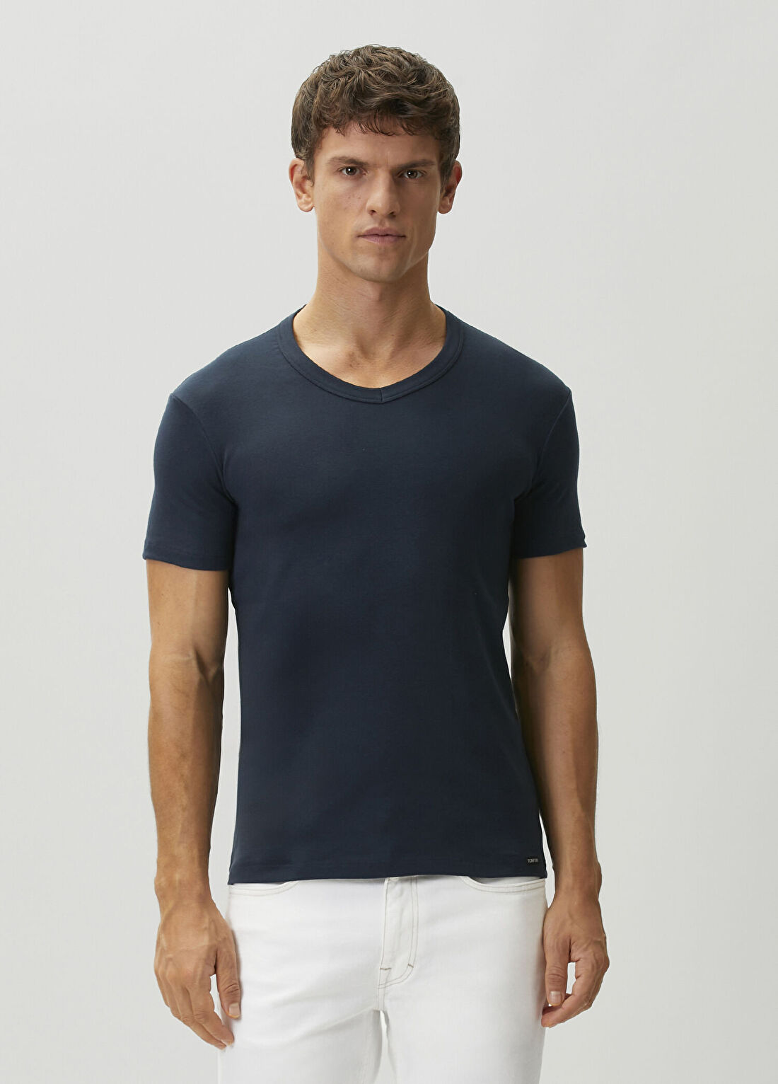 Tom Ford Lacivert Basic T-shirt görsel 3