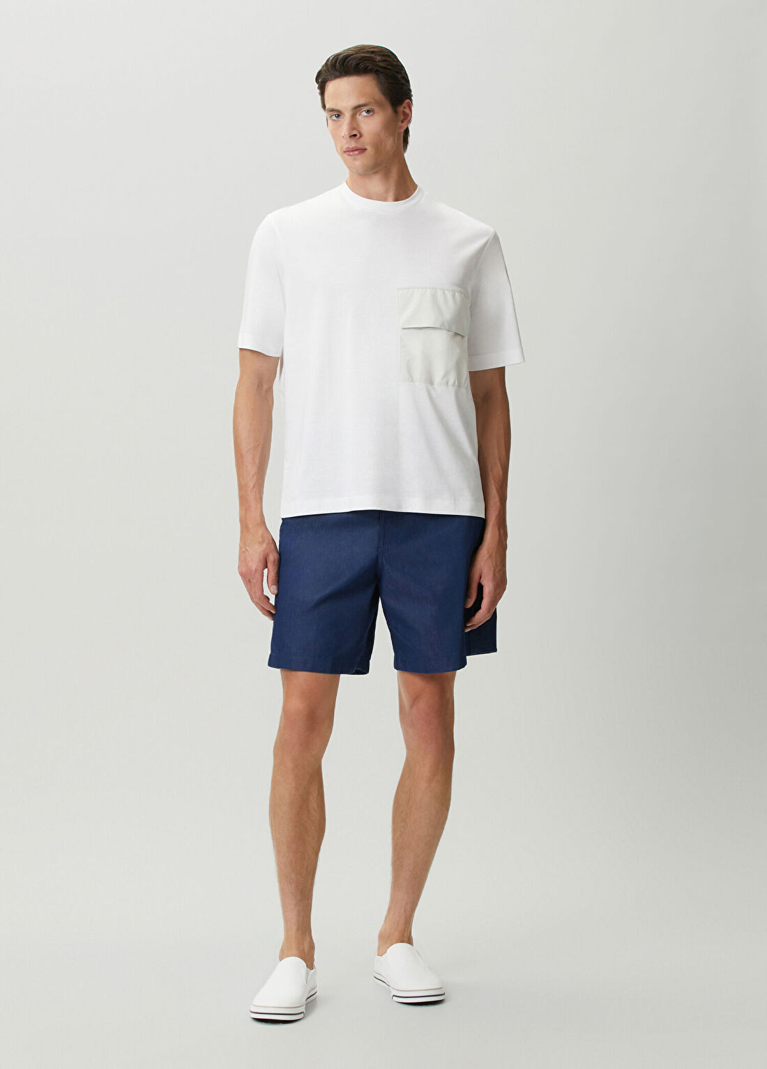 Givenchy Mavi Logo Detaylı Denim Bermuda